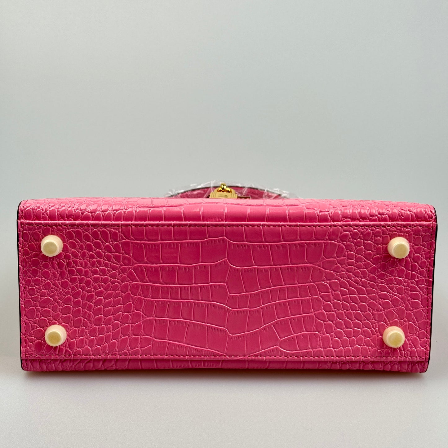 Mala estilo Kelly em pele genuína - Textura Croco