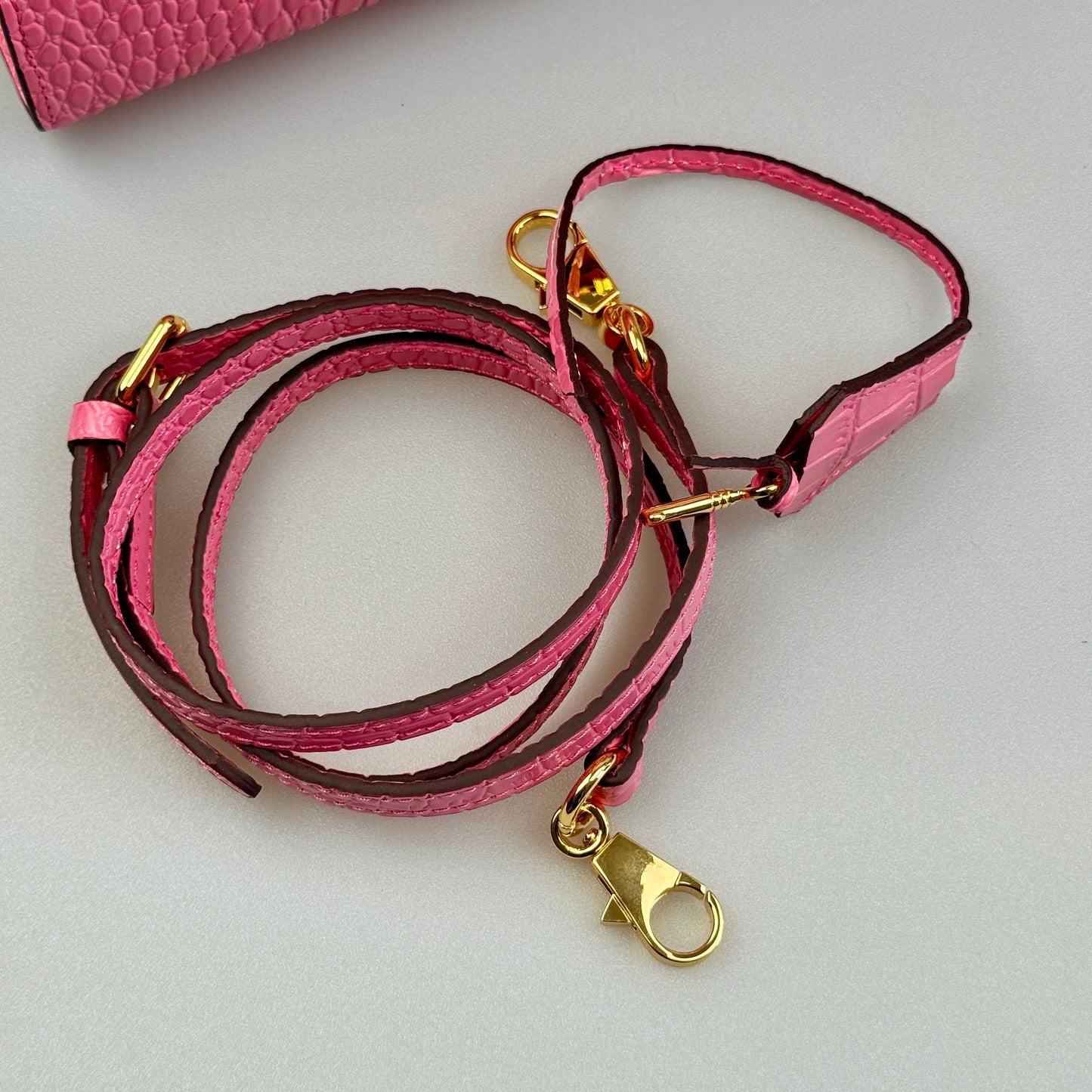 Mala estilo Kelly em pele genuína - Textura Croco