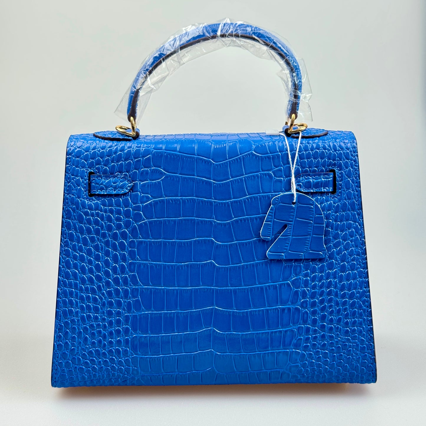 Mala estilo Kelly em pele genuína - Textura Croco
