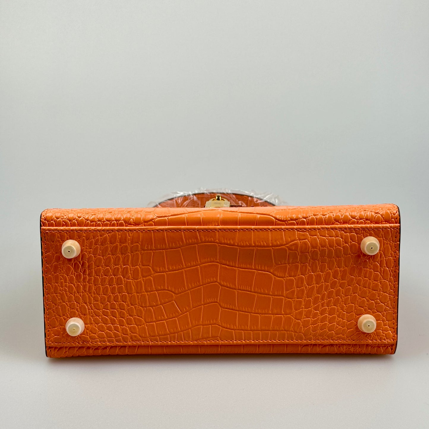 Mala estilo Kelly em pele genuína - Textura Croco