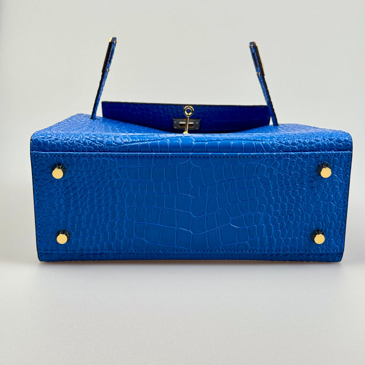 Mala estilo Kelly em pele genuína - Textura Croco