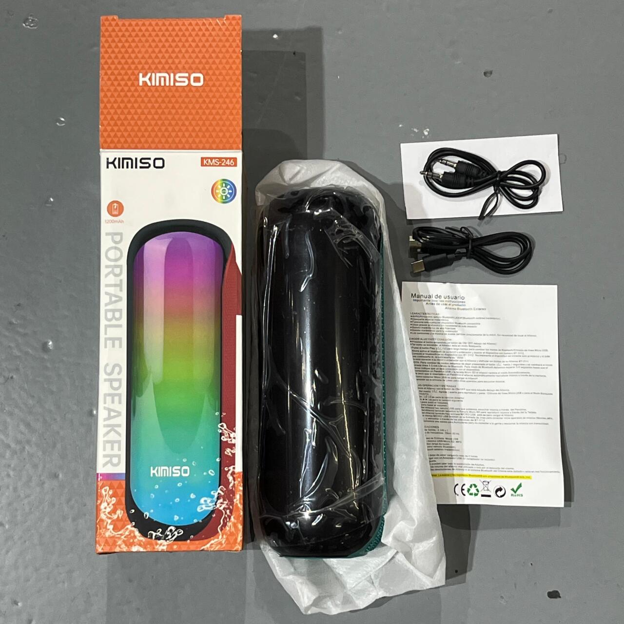 Coluna Bluetooth Portátil KIMISO KMS-246 – Som Potente e Design Compacto