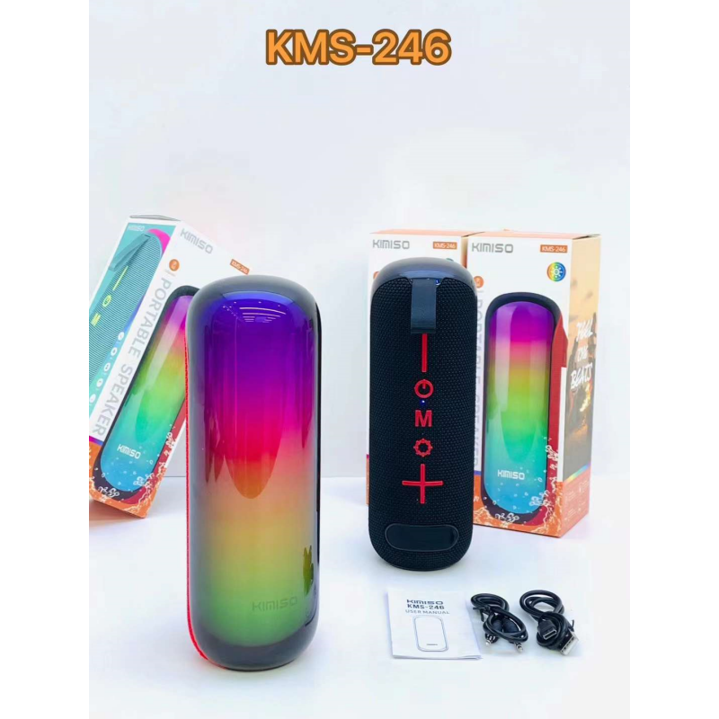 Coluna Bluetooth Portátil KIMISO KMS-246 – Som Potente e Design Compacto