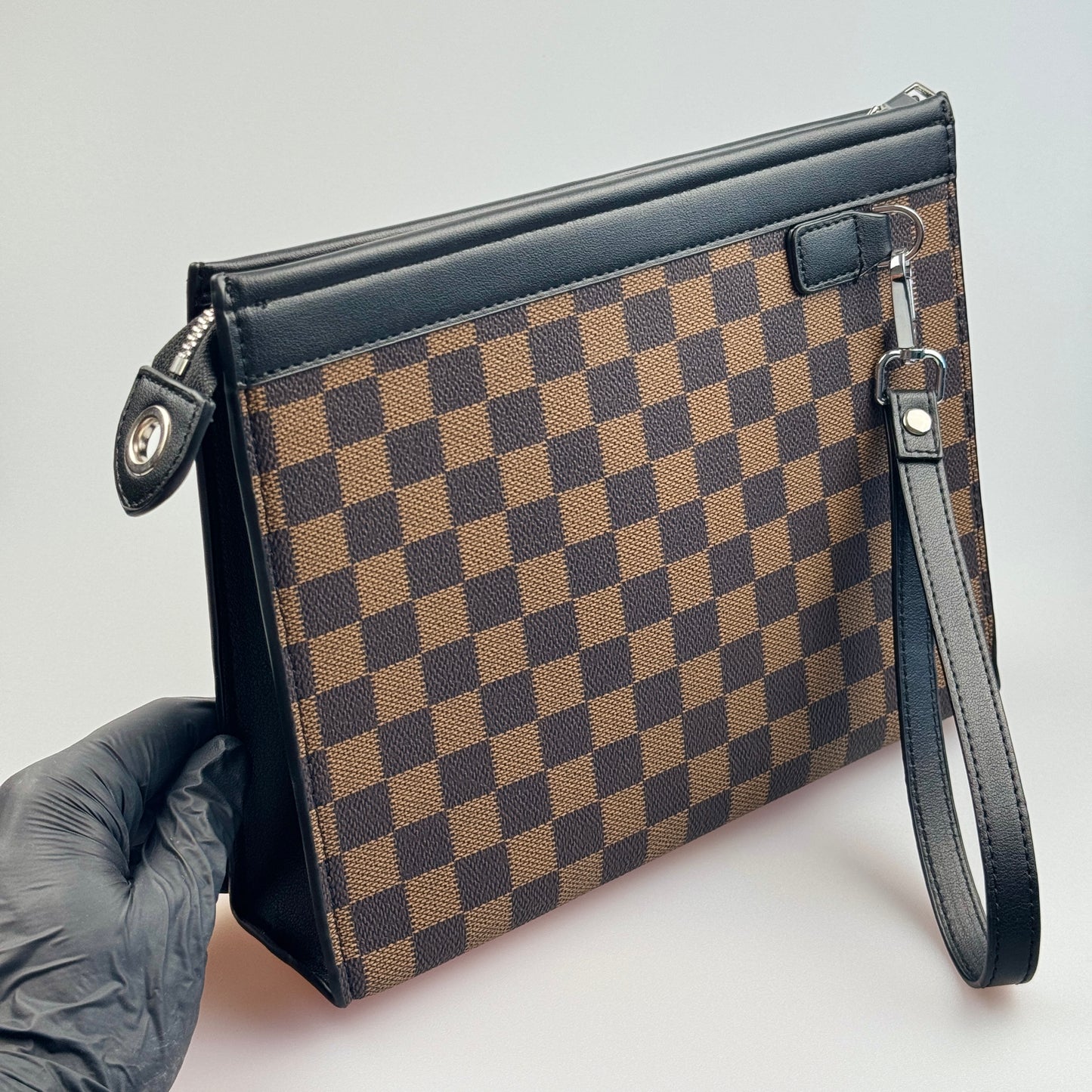 Bolsa Clutch Masculina - Padrão Xadrez Clássico