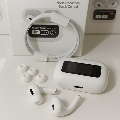 Earbuds A9 Pro com Ecrã e Cancelamento de Ruído