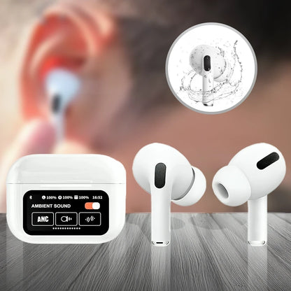 Earbuds A9 Pro com Ecrã e Cancelamento de Ruído