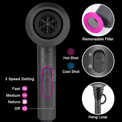Secador de Cabelo Profissional Iónico com Difusor