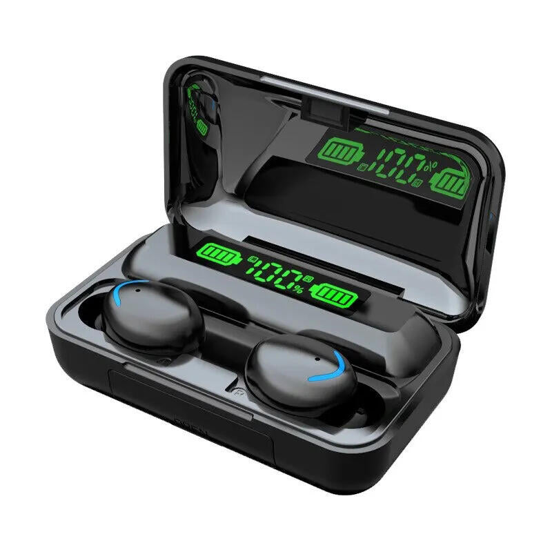 Auriculares Desportivos F9 com Ecrã LED e Base de Carga 2000 mAh